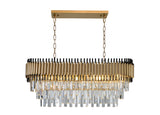 "Imber" 12-Light Brass handles with Black Accents and Clear Crystal Chandelier  ( C6 )