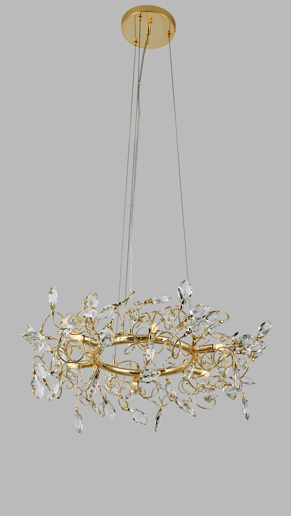 6 Light Chrome & Gold Colour Chandelier - Neoluxe Inc.