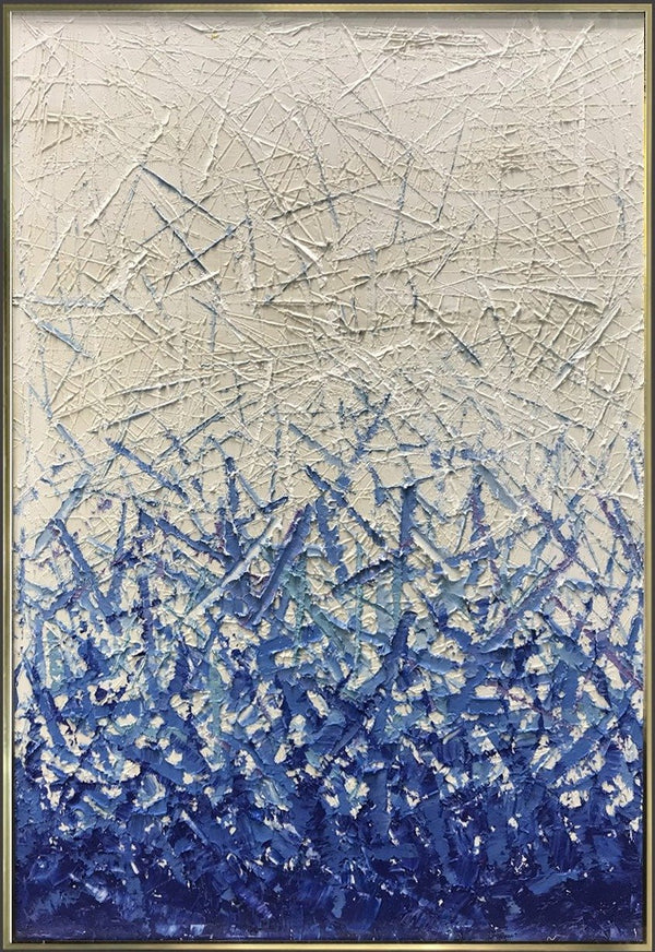 "Violent Blue" Abstract Oil Painting - Neoluxe Inc.