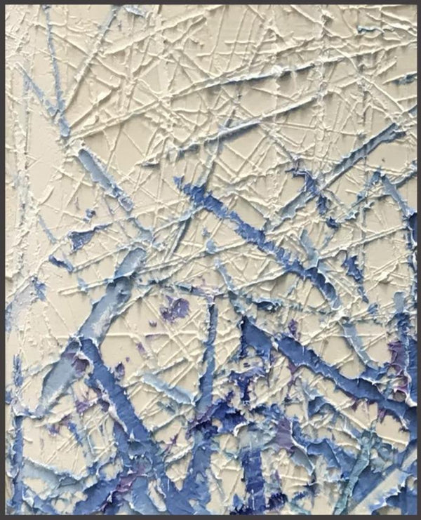 "Violent Blue" Abstract Oil Painting - Neoluxe Inc.
