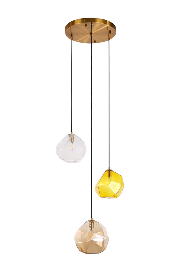 "Kerno" 3-Light Champagne, White and Lemon Pendant