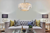 "Rana" White Body Frosted Crystal 32" Chandelier