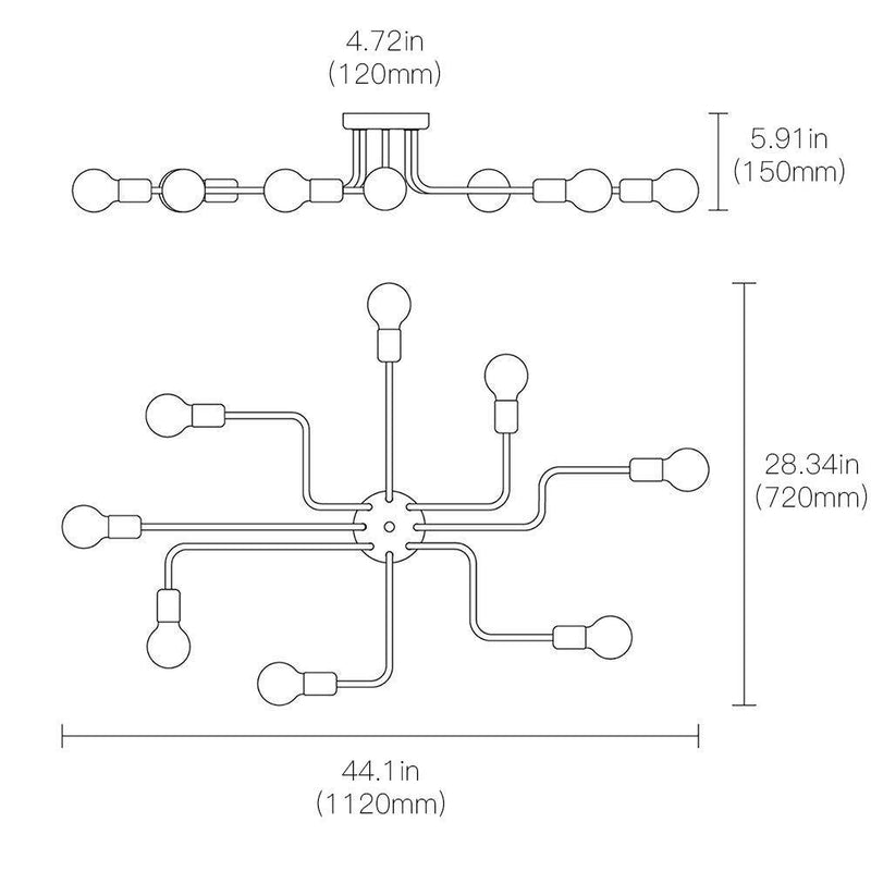 "Disperse" 8-Light Wall sconce - Interna Lighting